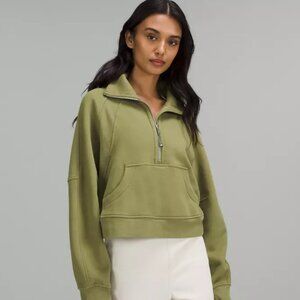 Lululemon Scuba Oversized Funnel Neck Half-Zip in Bronze Green - sz XS/S
